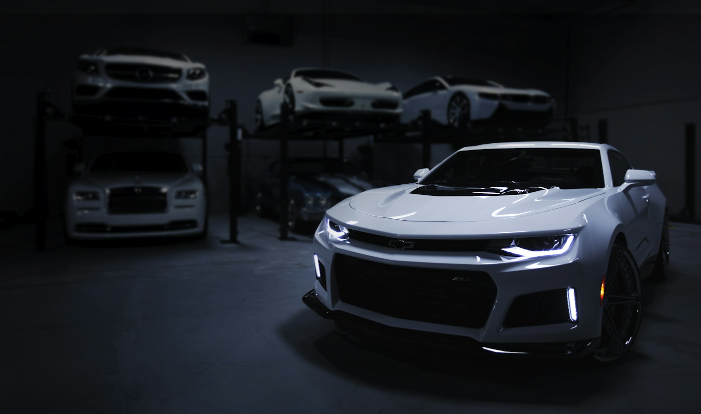 Illustrative silver sports car